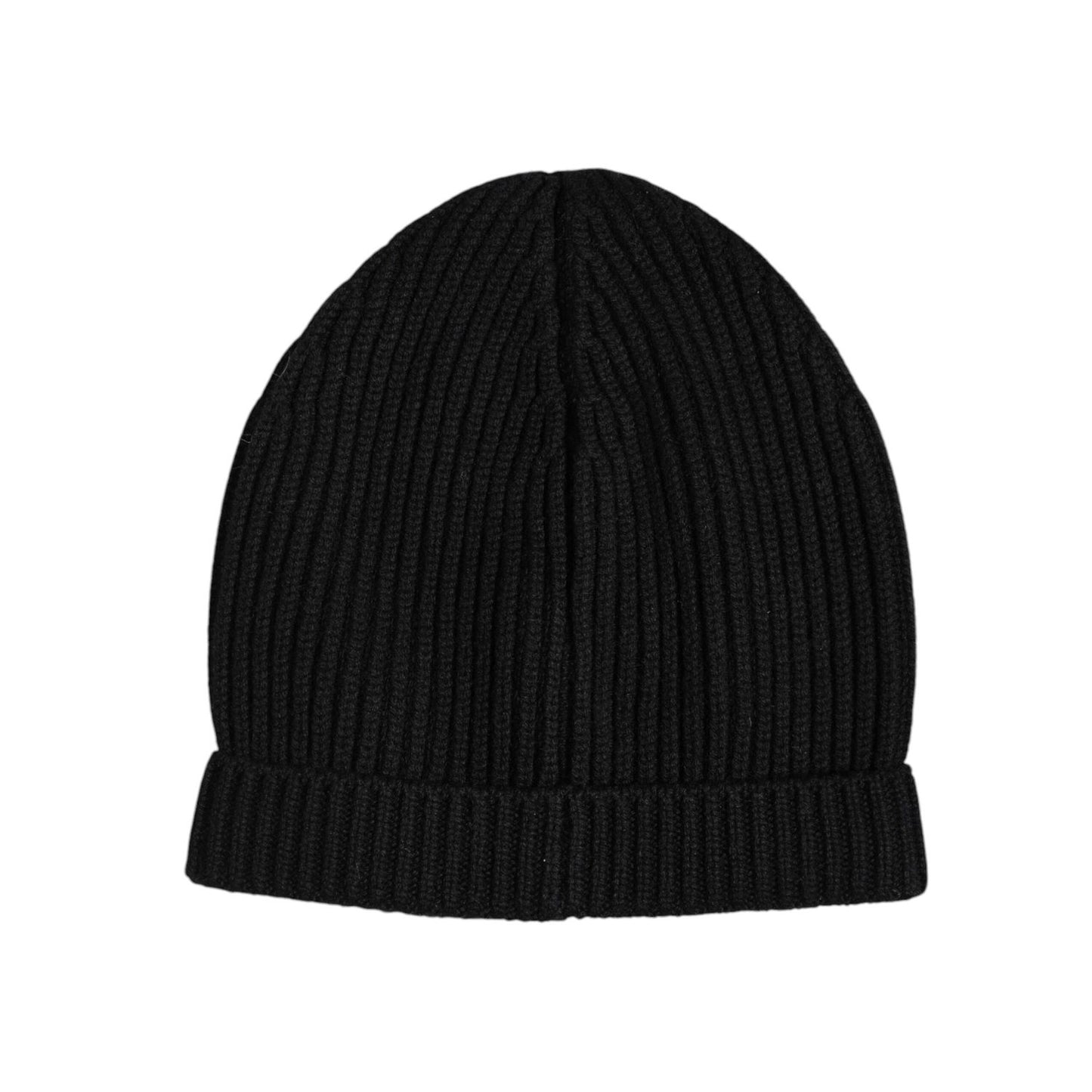 Dolce & Gabbana Black Cashmere Knitted Winter Beanie Hat Dolce & Gabbana