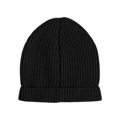 Dolce & Gabbana Black Cashmere Knitted Winter Beanie Hat Dolce & Gabbana