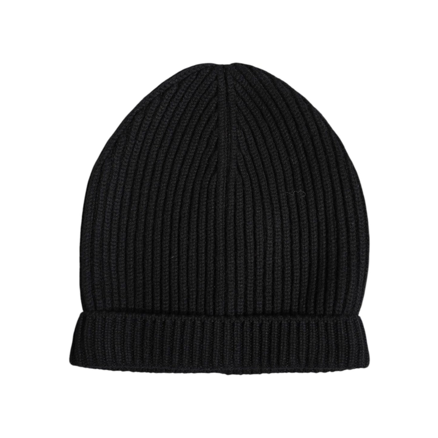 Dolce & Gabbana Black Cashmere Knitted Winter Beanie Hat Dolce & Gabbana