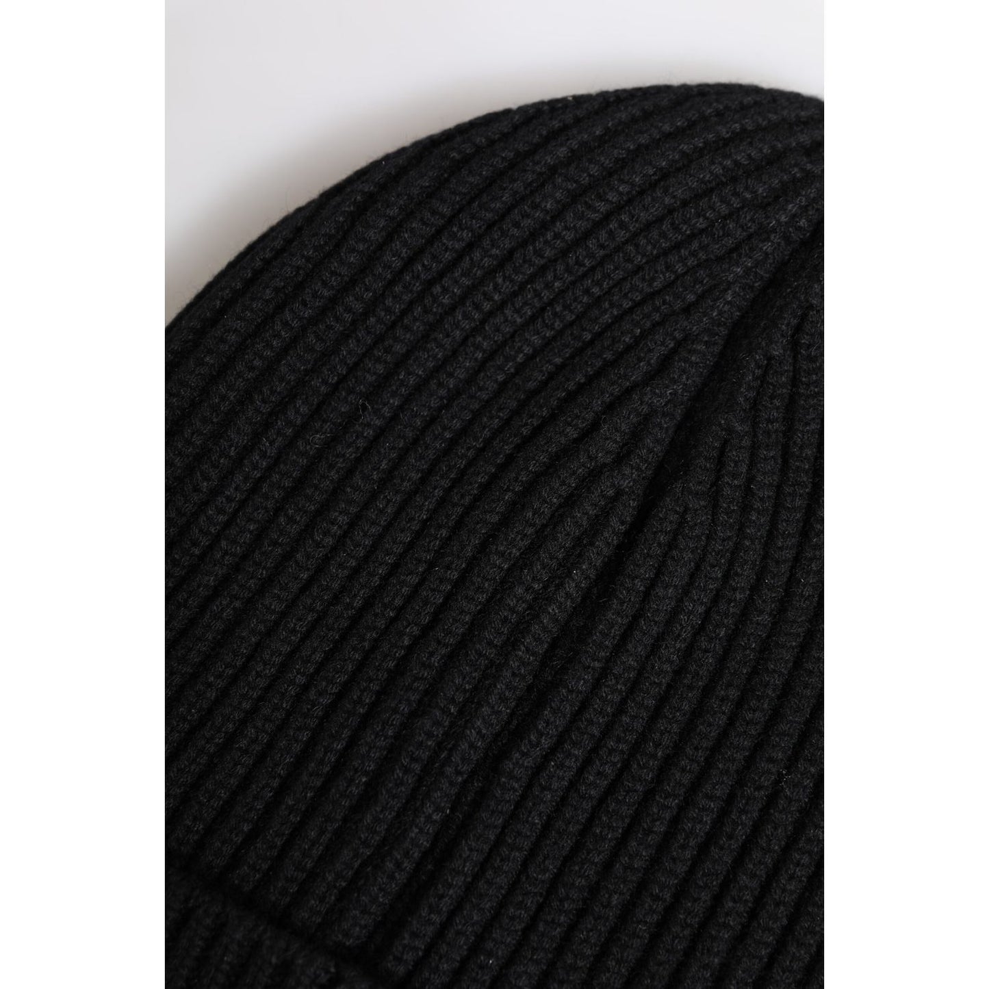 Dolce & Gabbana Black Cashmere Knitted Winter Beanie Hat Dolce & Gabbana
