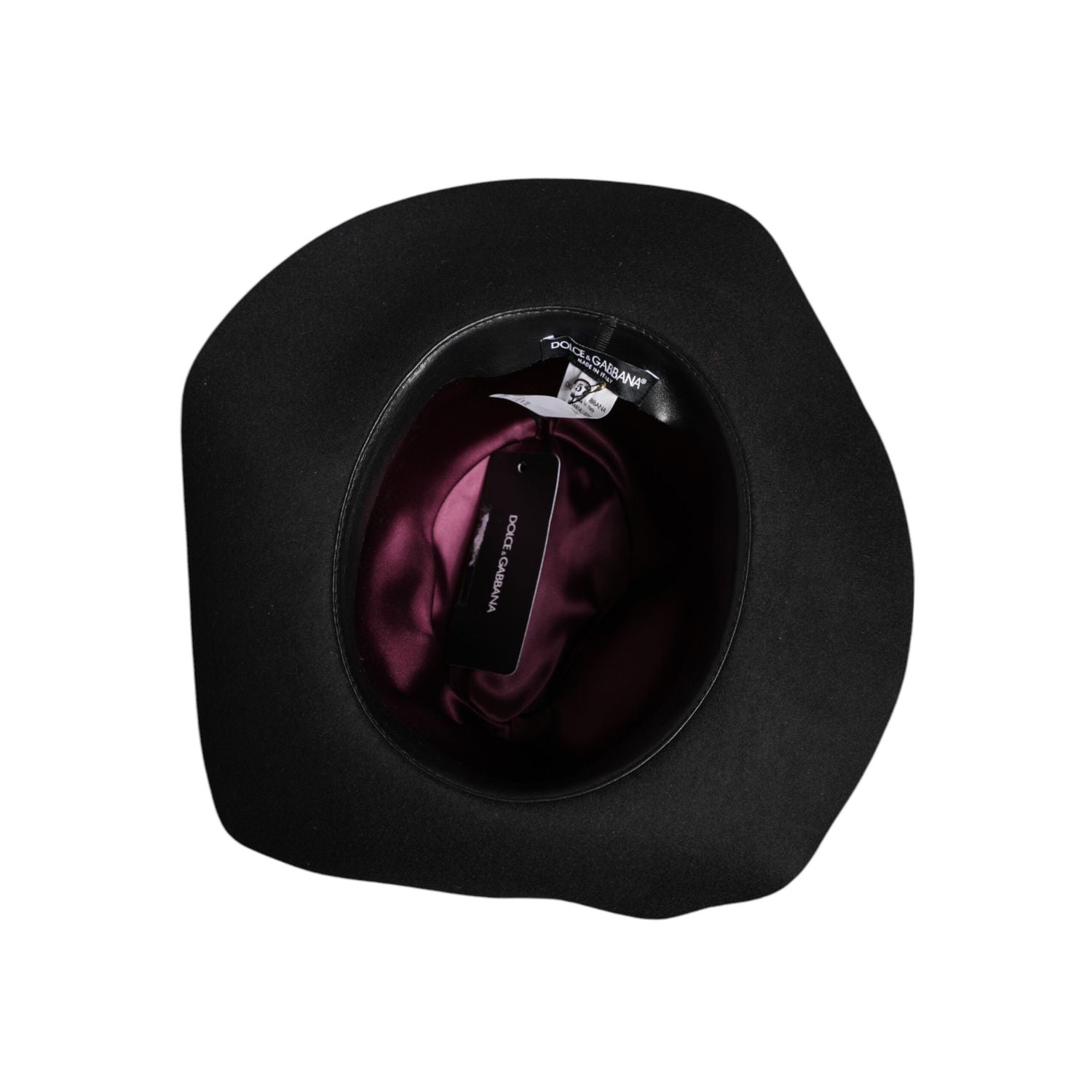 Dolce & Gabbana Black Wide Brim Trilby Fedora Hat