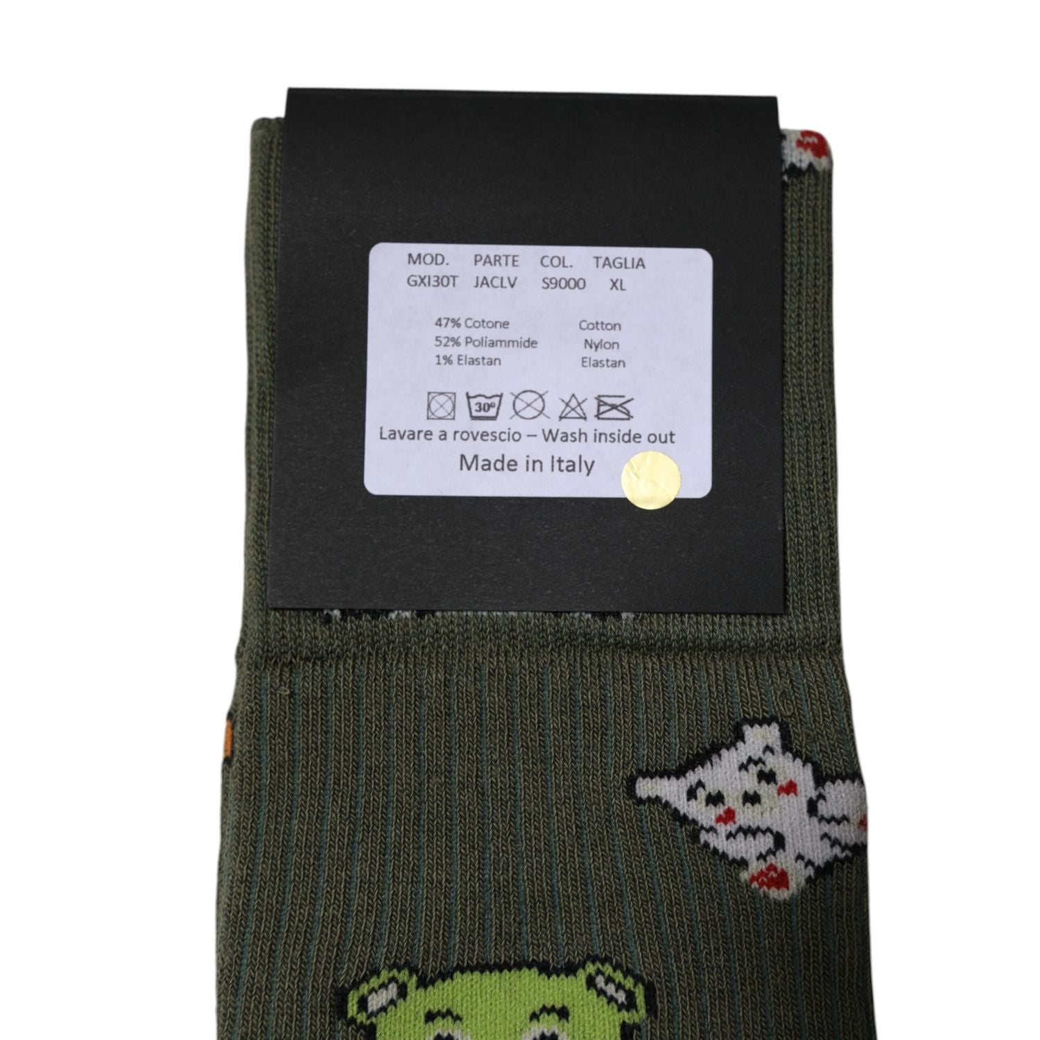 Dolce & Gabbana Green Nylon DG Bear Printed Mid Calf Socks