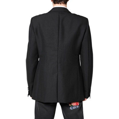 Dolce & Gabbana Black Wool Single Breasted Coat Blazer
