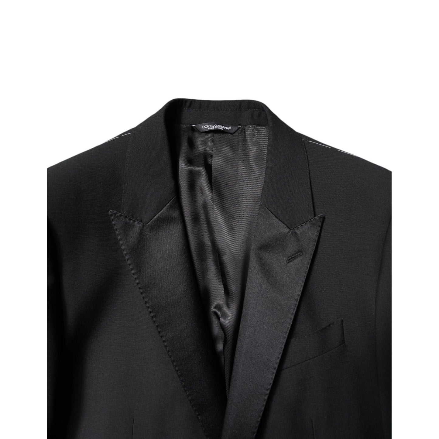 Dolce & Gabbana Black Wool Single Breasted Blazer Jacket