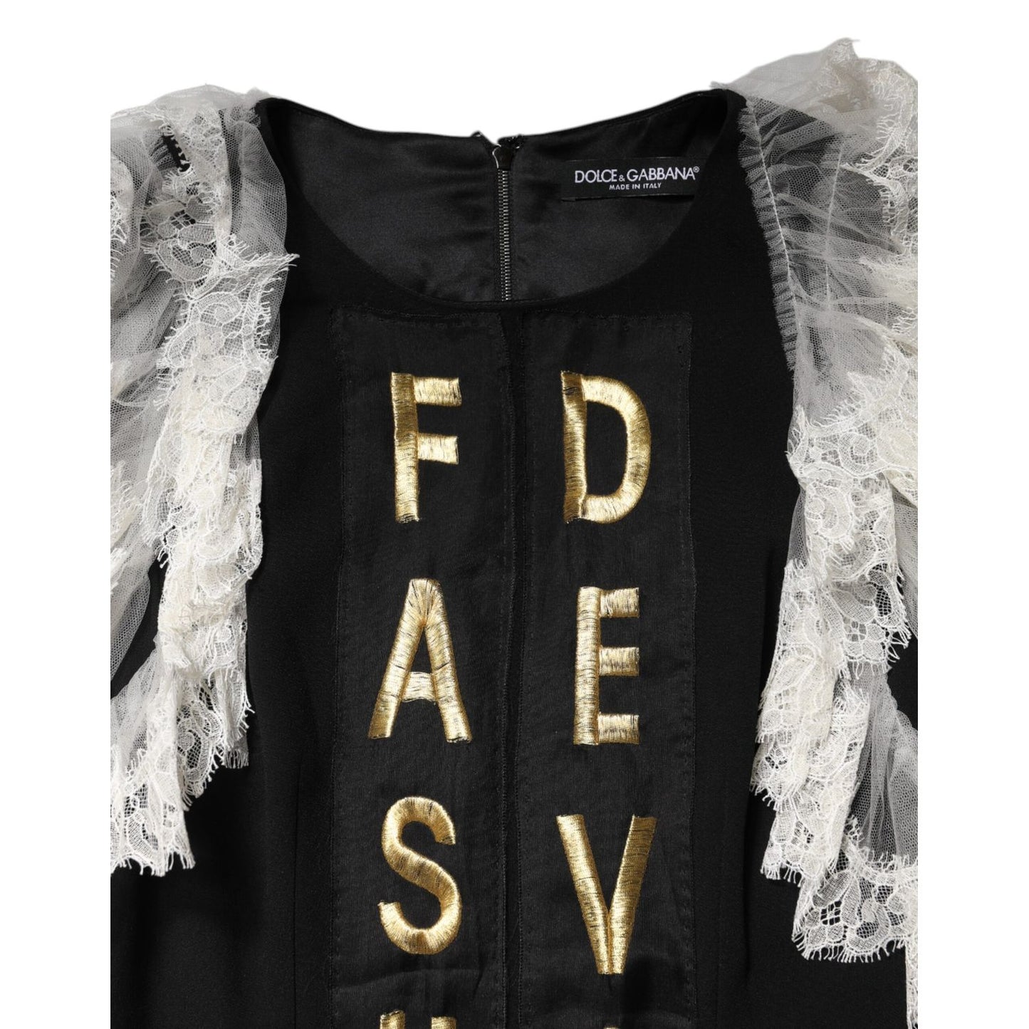 Dolce & Gabbana Black Fashion Devotion Embellish Mini Dress