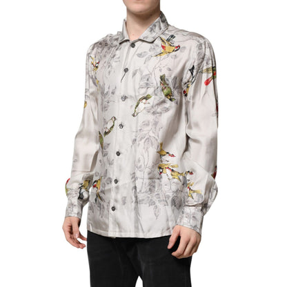 Dolce & Gabbana Multicolor Silk Printed Button Down Shirt