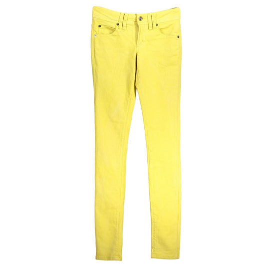 John Galliano Yellow Cotton Women Jeans John Galliano