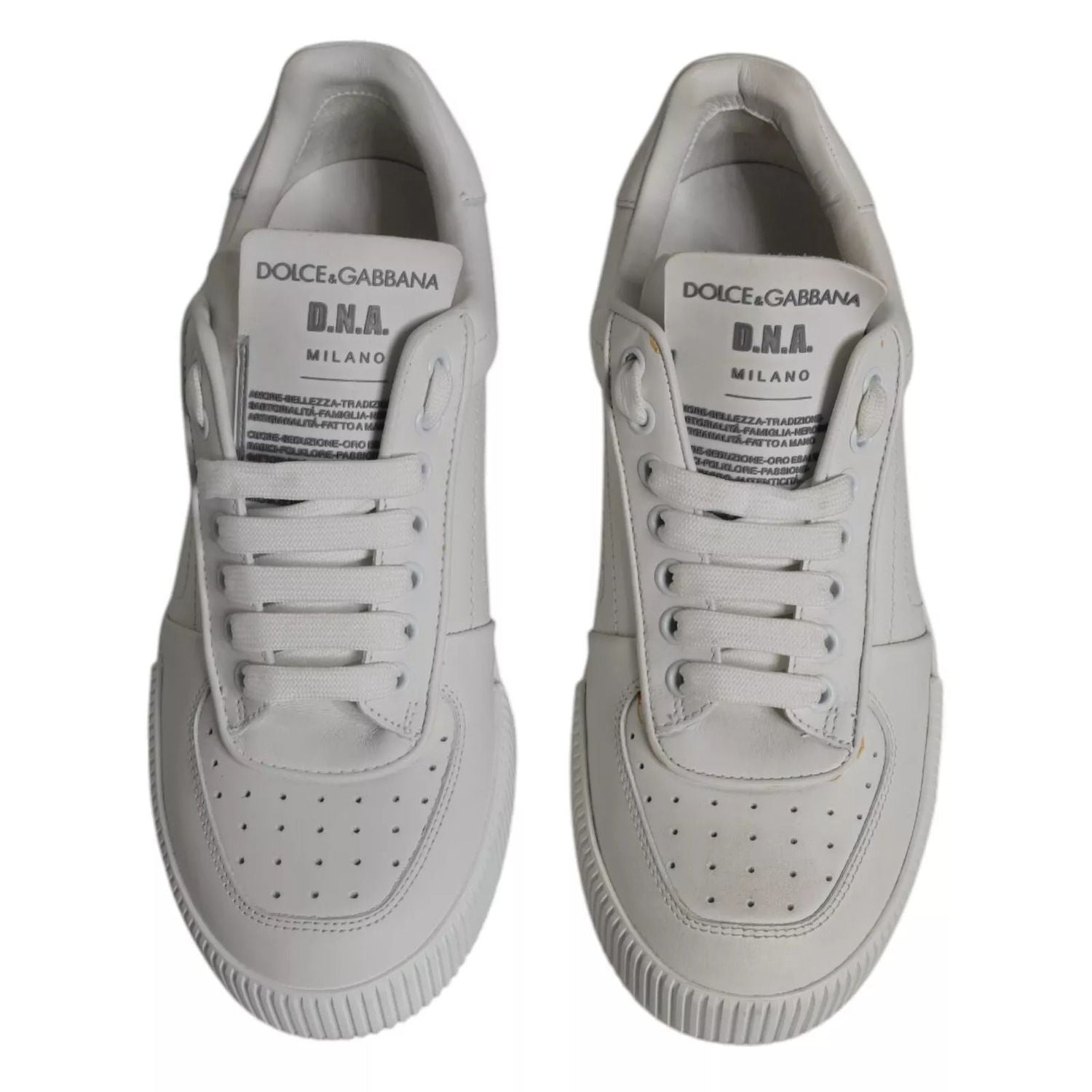 Dolce & Gabbana White Miami Leather Low Top Sneakers Shoes