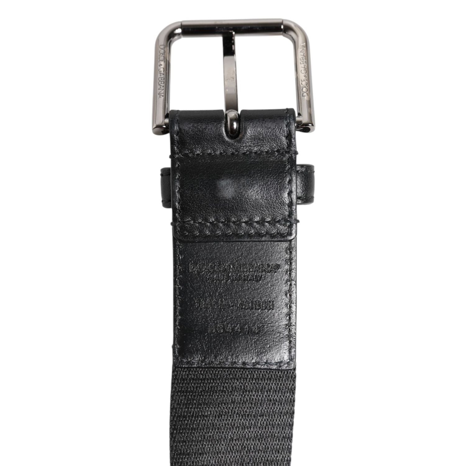 Dolce & Gabbana Black White DG Logo Brass Metal Buckle Belt