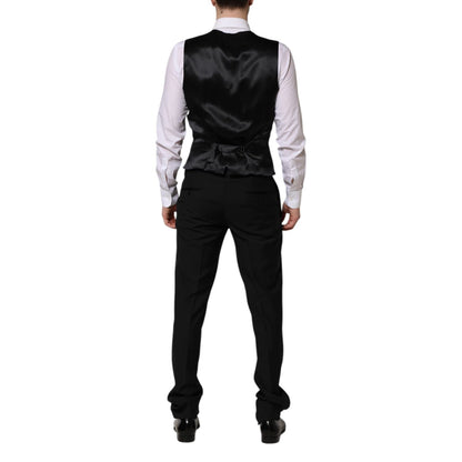 Dolce & Gabbana Black MARTINI Crystal Embellished 3 Pc Suit