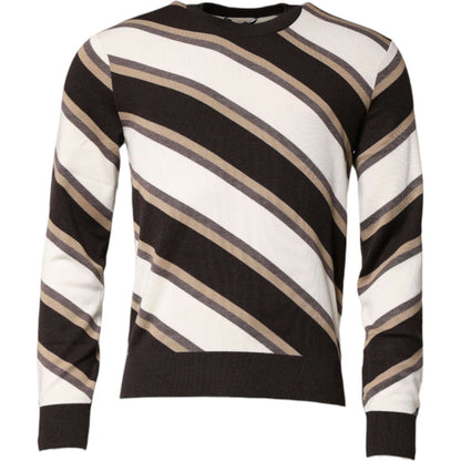 Dolce & Gabbana Multicolor Stripes Crew Neck Pullover Sweater
