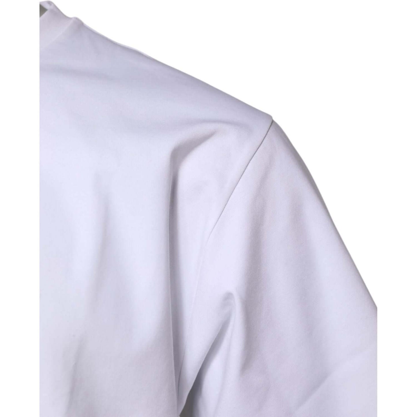 Dolce & Gabbana White Cotton Short Sleeves Crew Neck T-shirt