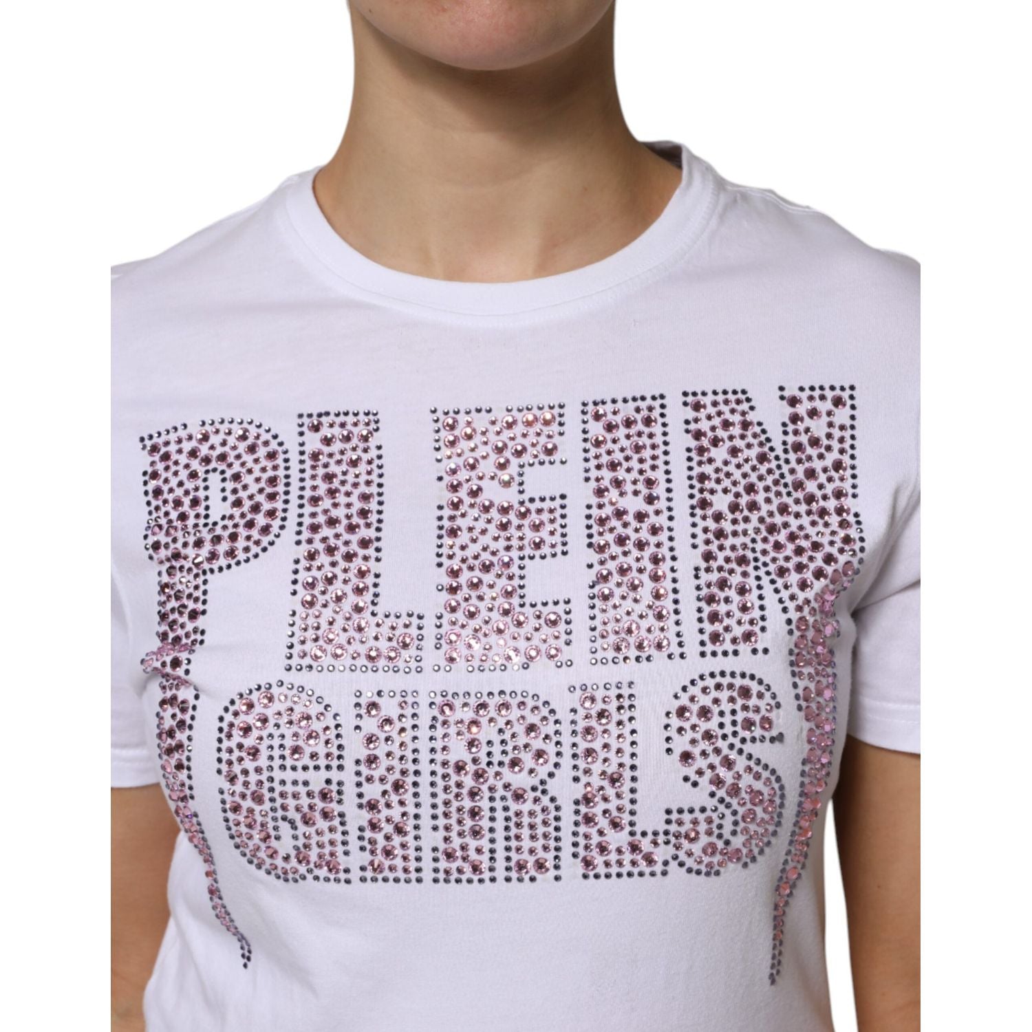 Philipp Plein White Embellished CrewNeck Short Sleeve T-shirt