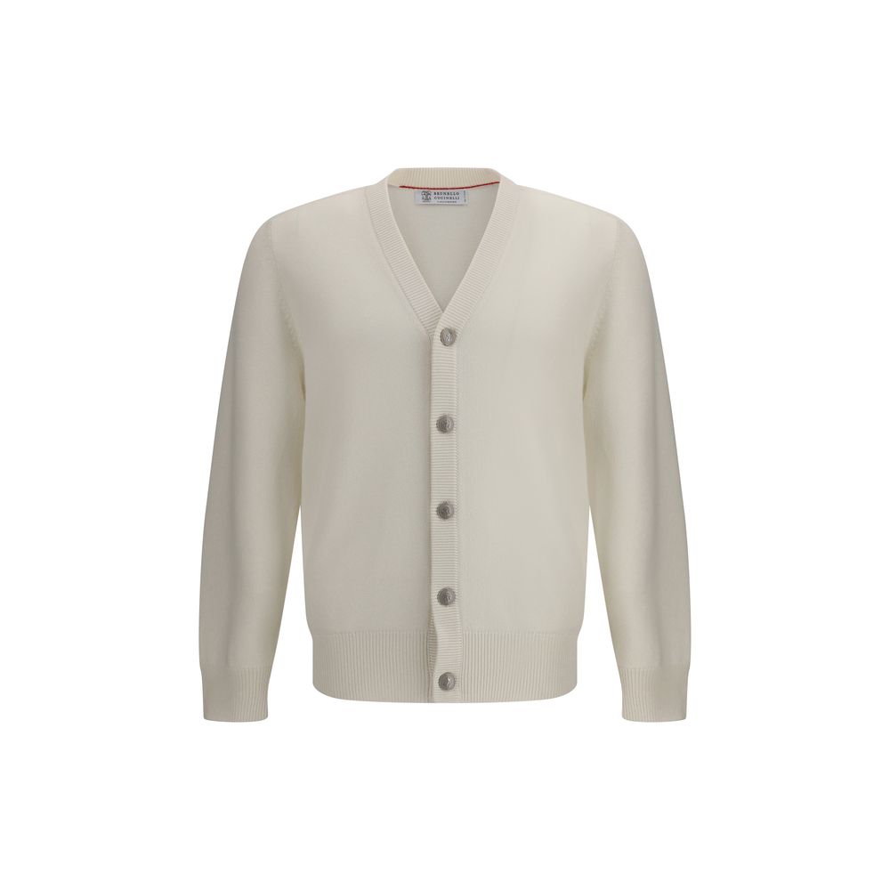 Brunello Cucinelli White Cashmere Cardigan Brunello Cucinelli