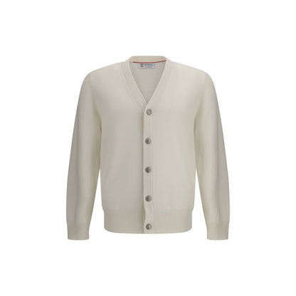 Brunello Cucinelli White Cashmere Cardigan Brunello Cucinelli