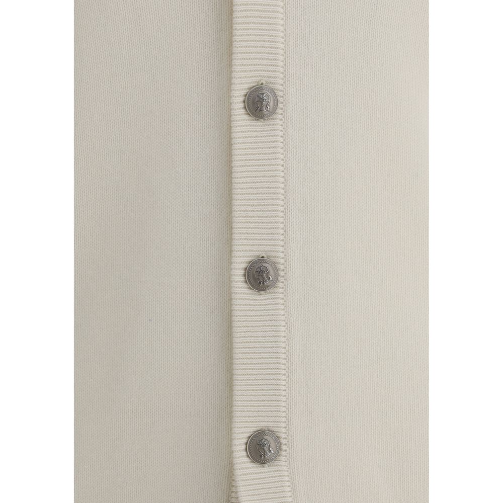 Brunello Cucinelli White Cashmere Cardigan Brunello Cucinelli