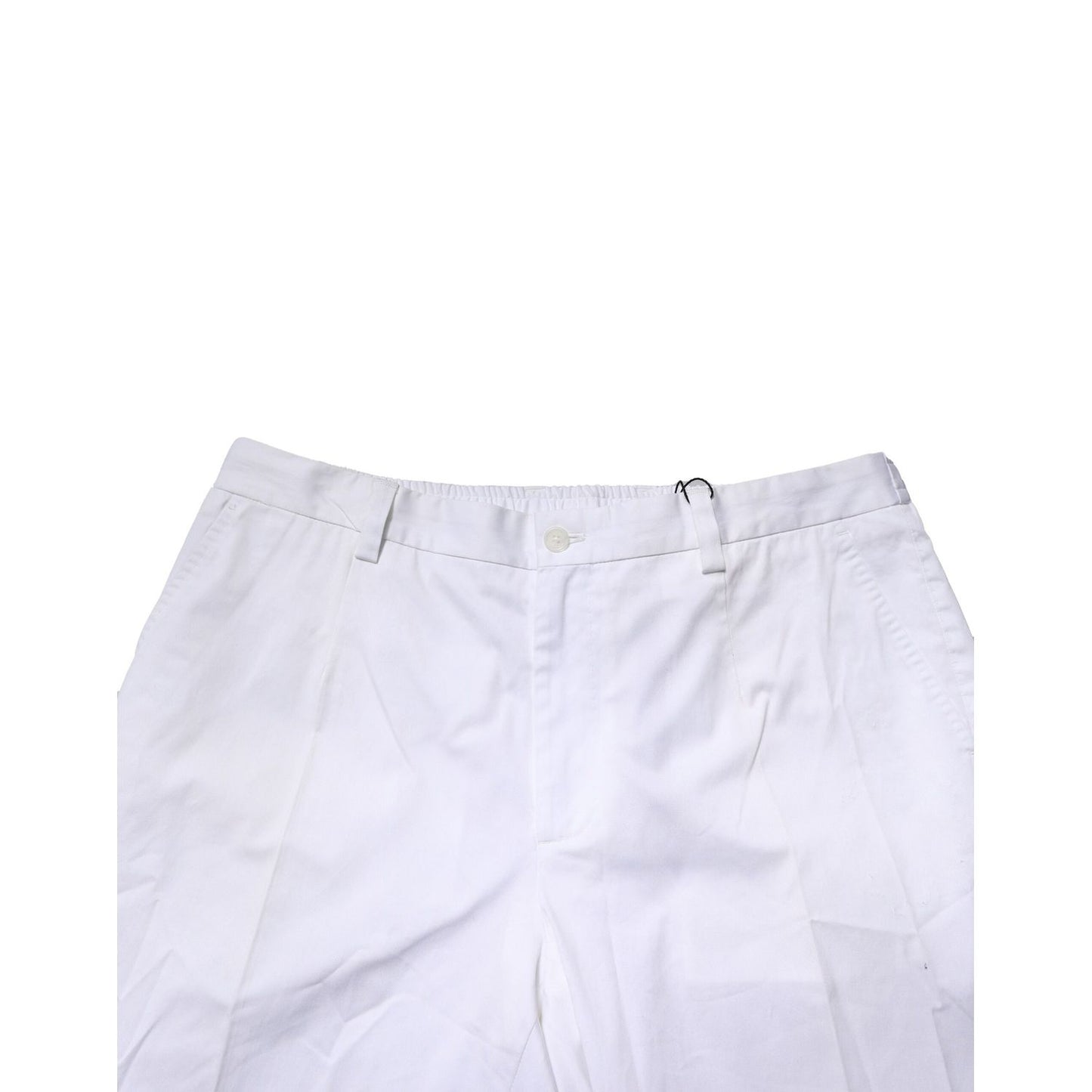 Dolce & Gabbana White Cotton Dress Slim Formal Pants