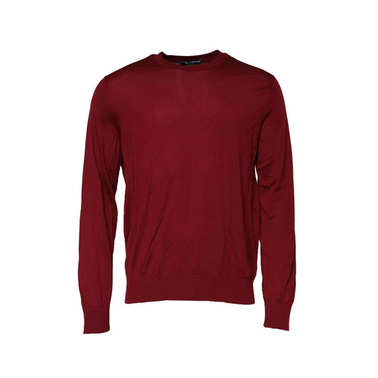 Dolce & Gabbana Maroon Cashmere Crew Neck Sweatshirt Sweater Dolce & Gabbana