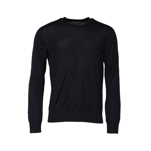 Dolce & Gabbana Black Long Sleeve CrewNeck Pullover Sweater Dolce & Gabbana