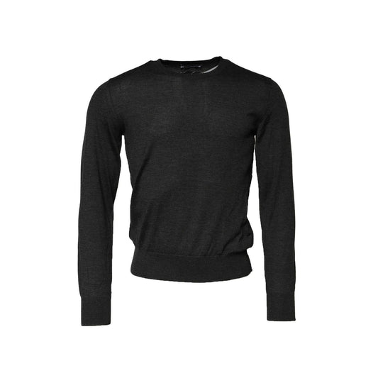 Dolce & Gabbana Gray Cashmere Crew Neck Sweatshirt Sweater Dolce & Gabbana