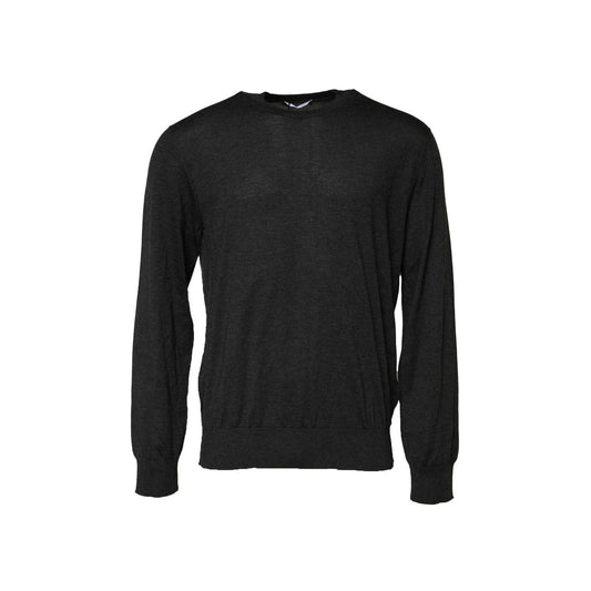 Dolce & Gabbana Gray Long Sleeve Crew Neck Pullover Sweater Dolce & Gabbana