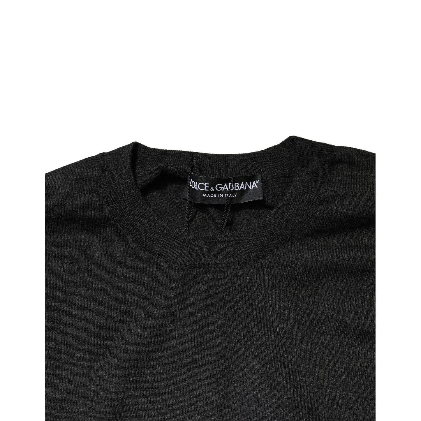 Dolce & Gabbana Gray Long Sleeve Crew Neck Pullover Sweater