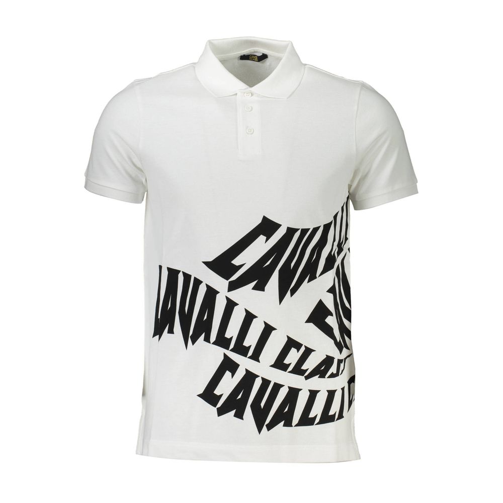 Cavalli Class Bianco Cotton Men Polo