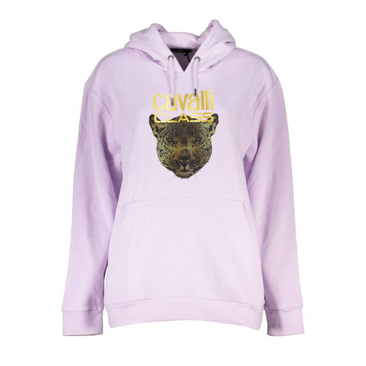 Cavalli Class Purple Cotton Sweatshirt Cavalli Class