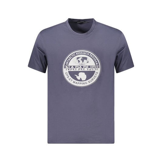Napapijri Blue Organic Cotton Men T-Shirt