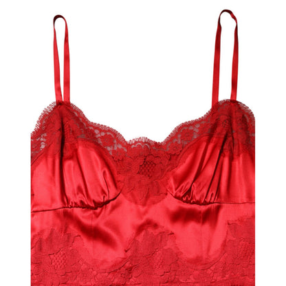 Dolce & Gabbana Red Silk Sleeveless Maxi Long Dress