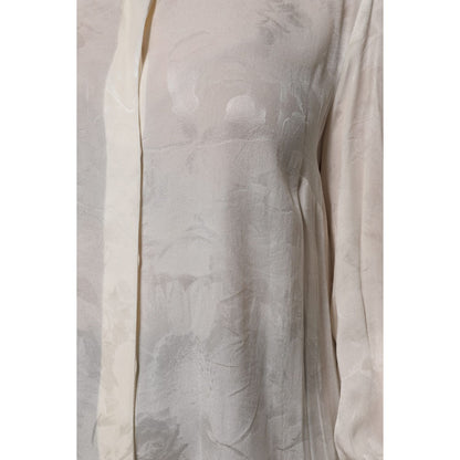 Dolce & Gabbana White Button Down Long Sleeves Blouse Top