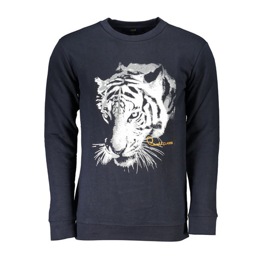 Cavalli Class Blue Cotton Men Sweatshirt