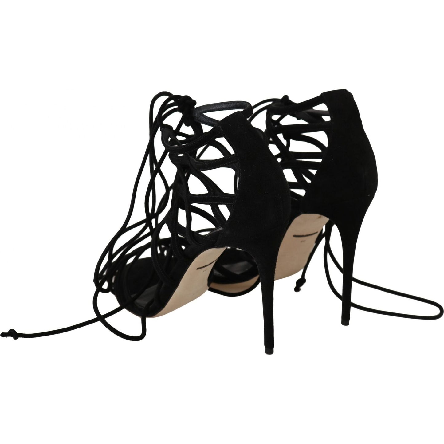 Dolce & Gabbana Black Suede Strap Stilettos Sandals Dolce & Gabbana