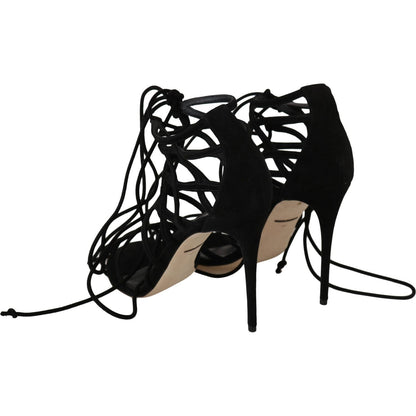 Dolce & Gabbana Black Suede Strap Stilettos Sandals Dolce & Gabbana