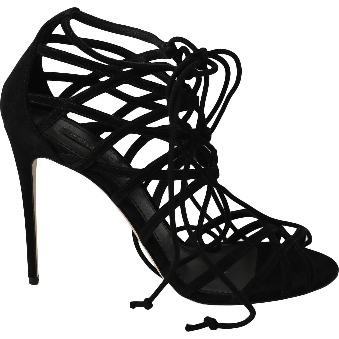 Dolce & Gabbana Black Suede Strap Stilettos Sandals Dolce & Gabbana