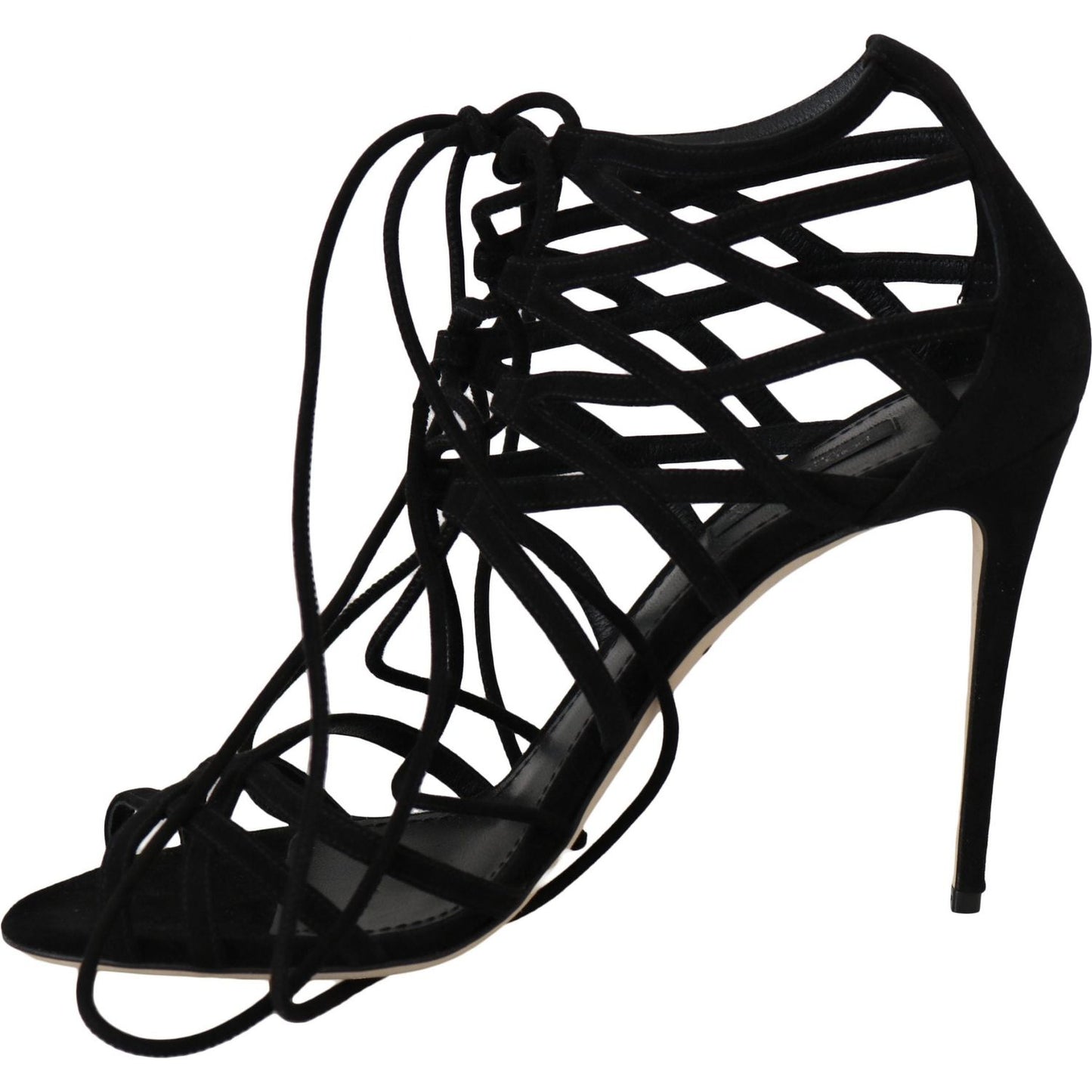 Dolce & Gabbana Black Suede Strap Stilettos Sandals Dolce & Gabbana