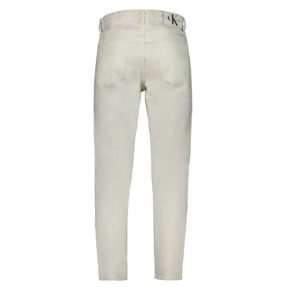 Calvin Klein White Cotton Men Jeans
