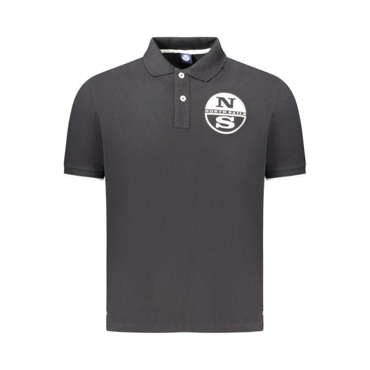North Sails Black Cotton Men Polo