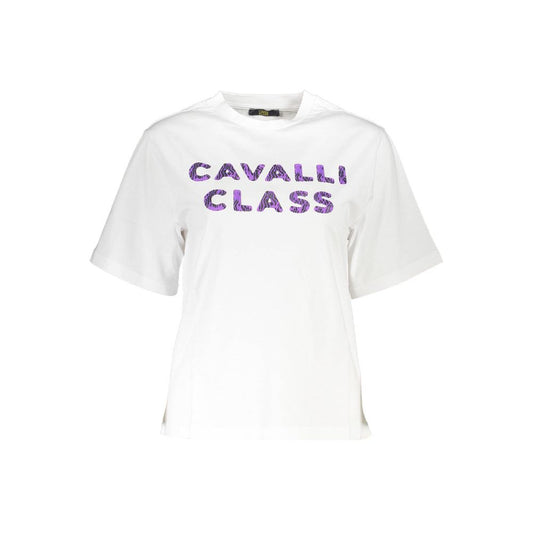 Cavalli Class Bianco Cotton Women T-Shirt