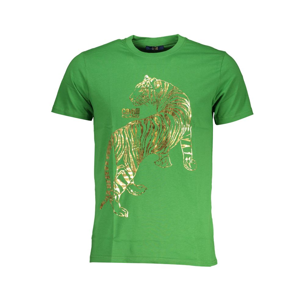 Cavalli Class Verde Cotton Male T-Shirt