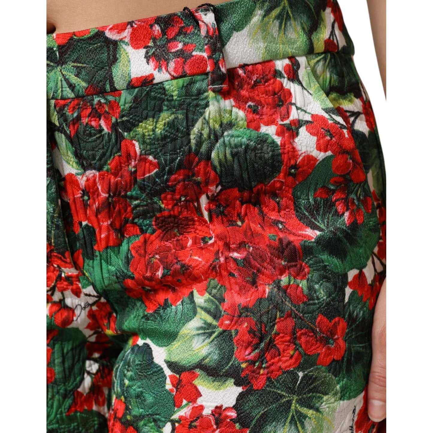 Dolce & Gabbana Multicolor Floral Print Cropped Pants