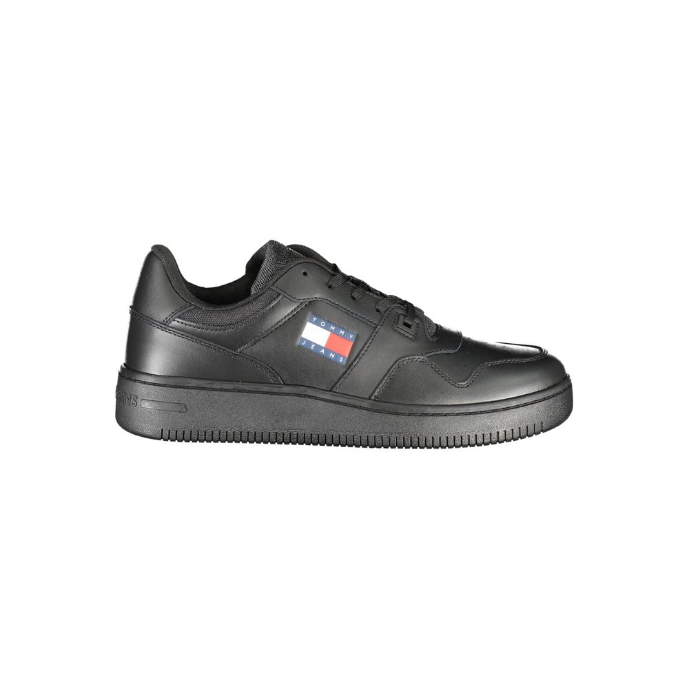 Tommy Hilfiger Black Leather Men's Sneaker