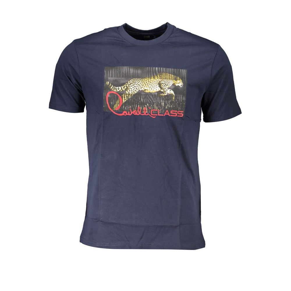 Cavalli Class Blu Cotton Men T-Shirt
