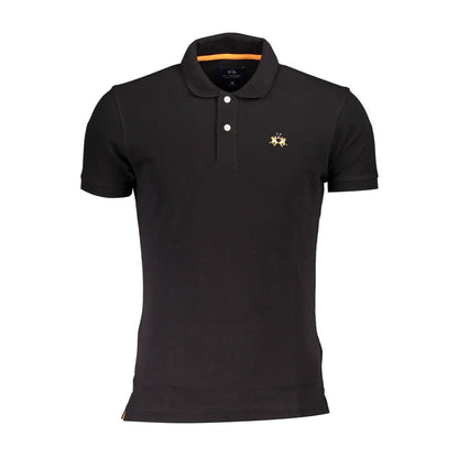 La Martina Black Cotton Men's Polo Shirt