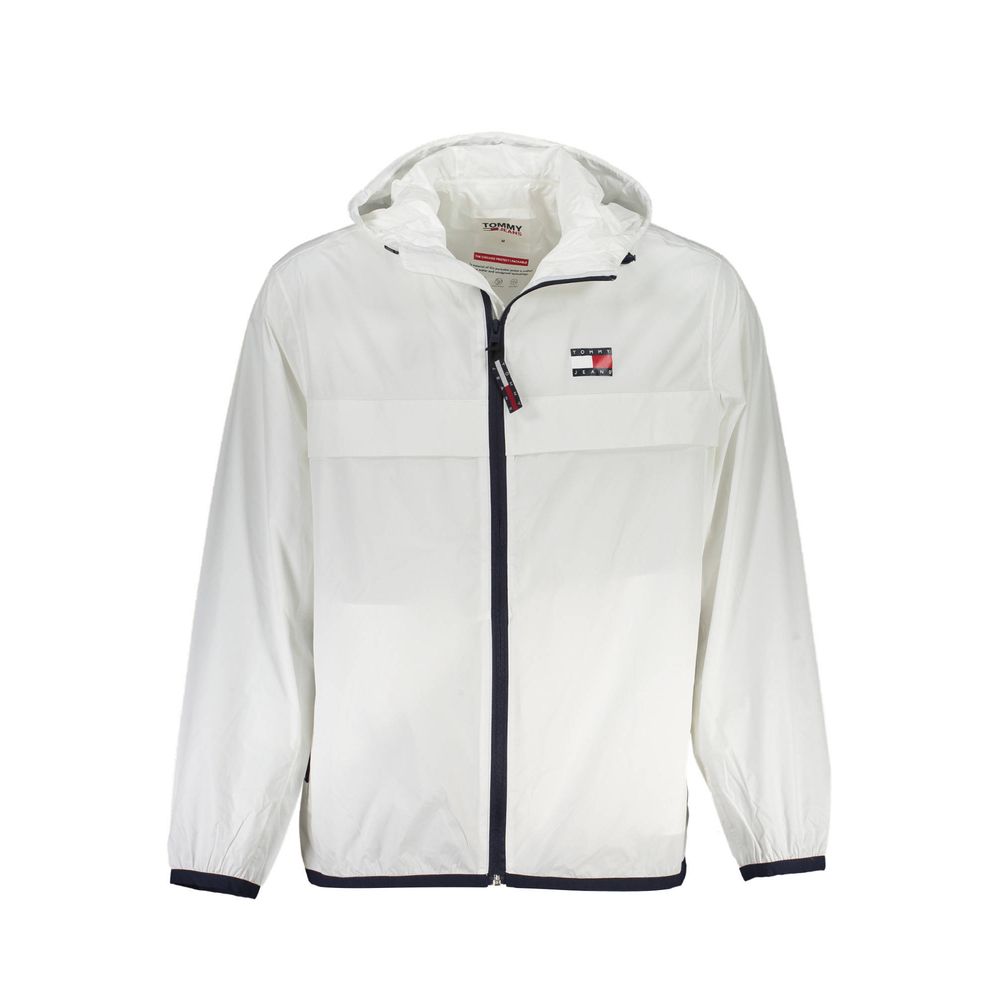 Tommy Hilfiger White Nylon Men's Waterproof Jacket