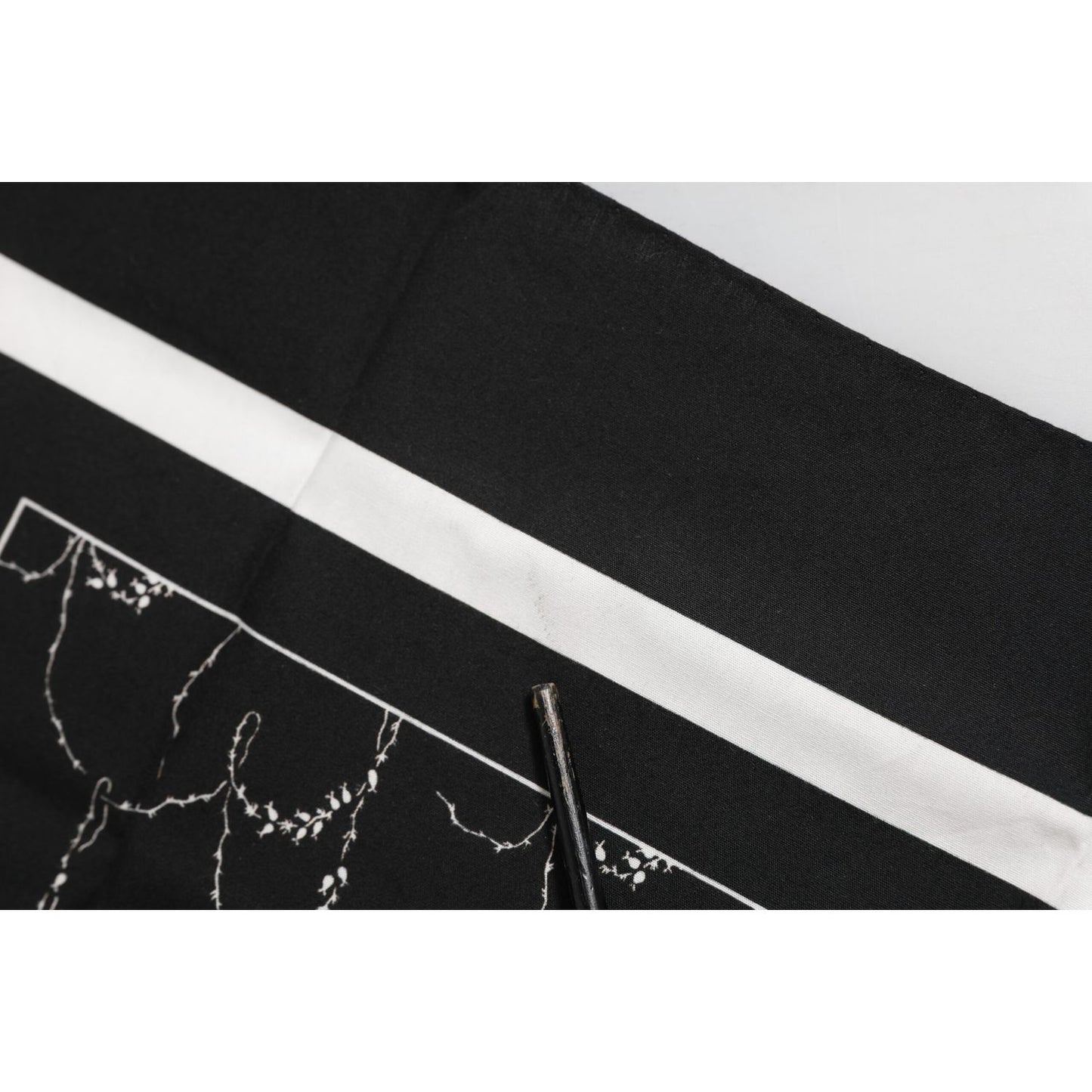 Dolce & Gabbana Black White Printed Square Foulard Scarf