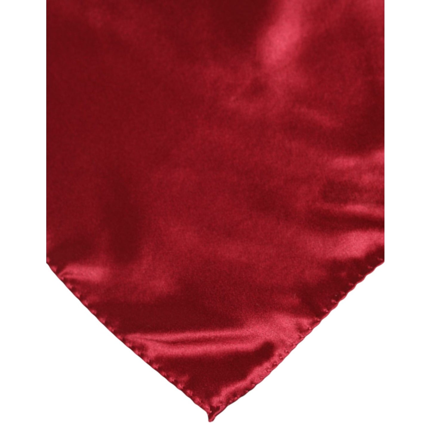 Dolce & Gabbana Red Solid Satin Silk Square Handkerchief Scarf