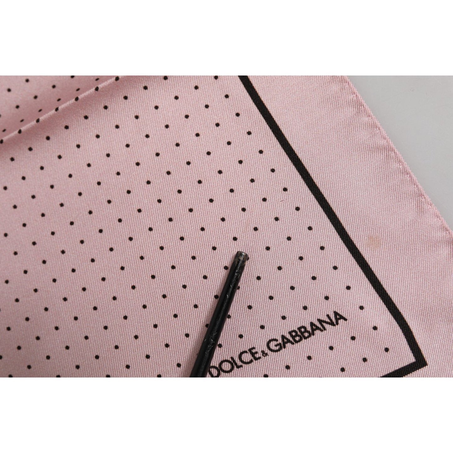 Dolce & Gabbana Beige Dotted Silk Square Men Foulard Scarf