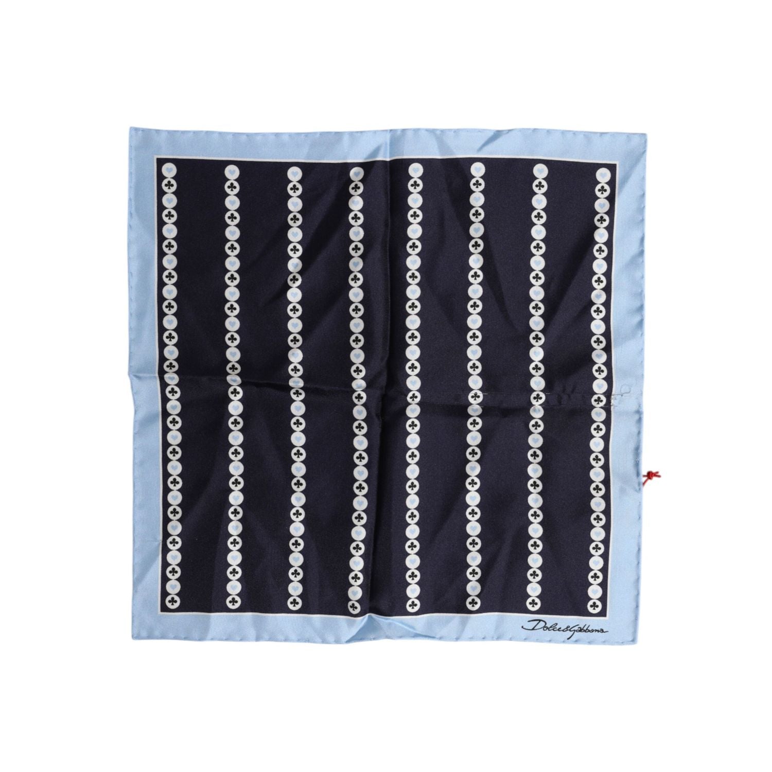Dolce & Gabbana Blue Printed Silk Square Men Foulard Scarf