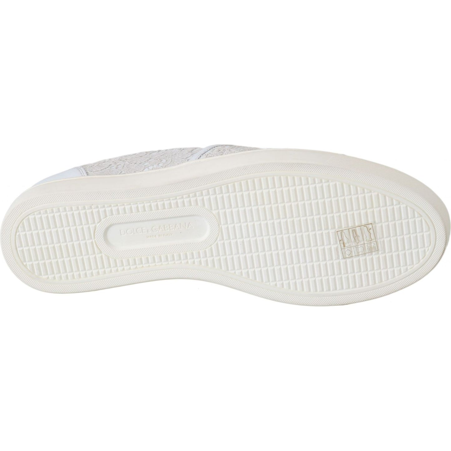 Dolce & Gabbana White Leather Lace Slip On Loafers Shoes Dolce & Gabbana